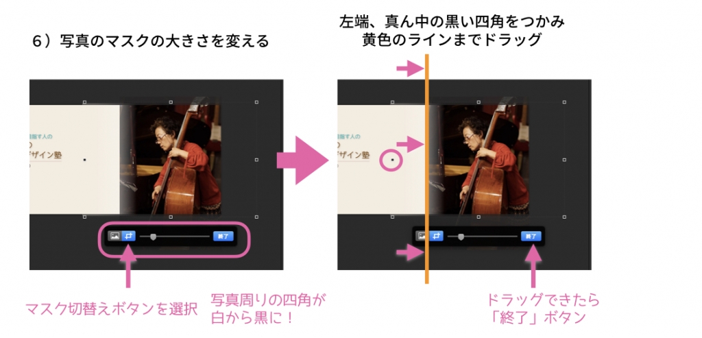 キーノートで写真のマスクを調整する